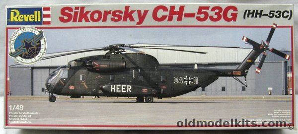 Revell 1/48 Sikorsky CH-53G (HH-53C) - With Scale Howitzer and Jeep - Luftwaffe or USAF, 4576 plastic model kit